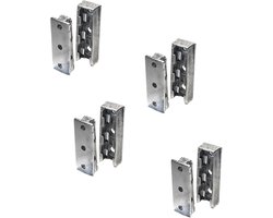 SOTECH Meubelverbinder SOLID Corpusverbinder van metaal Verbinder voor bedden, meubel en metalen constructie Draagvermogen tot bis 250 kg Set van 4s - Houtverbinder onzichtbaar
