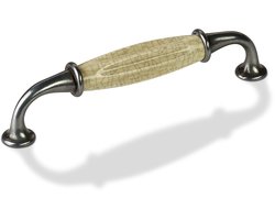 SOTECH porseleinen handgreep META meubelgreep porselein oudzilverlook craquelé BA 128 mm