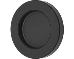 SOTECH Schuifdeurgreep TAYO zwart Ø 70 x 10 mm zelfklevend (3M VHB), glazen deurklink van aluminium, greepschaal voor glas- & kamerdeuren
