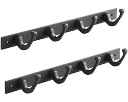 SOTECH Set van 2 Blackline FORTE-haakrails 345 mm met 4 haken zwart Wandkapstokken Kapstokken
