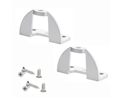 SOTECH set van 2 meubelgreepadapters (45 x 19,5 x 26 mm, mat chroom, max. deurdikte 20 mm) meubelknopadapter incl. montagemateriaal voor vouwschuifdeuren