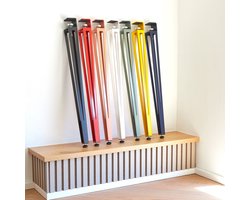 SOTECH Set van 4 F-vormige tafelpoten, hoogte 745 mm, geel taps toelopend verstelbaar 70-40 mm met klemschroeven (geen boren) voor keukentafel, eettafel, kantoortafel