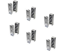 SOTECH Set van 6 Verbindingsbeslag SOLID van metaal, Beslag voor bedden, meubel & metalen constructie Kastverbinder Meubelverbinder Draagvermogen tot 250 kg