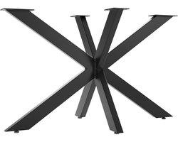SOTECH Tafelonderstel SPIDER / Zware stalen tafelpoten in zwart / Eenvoudige montage / Tafellopers voor doe-het-zelf projecten Eettafels 710 x 1200 x 680 mm