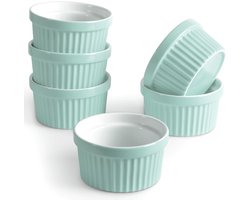 Souffléschalen - Premium porselein - Set van 6 - Glanzend wit