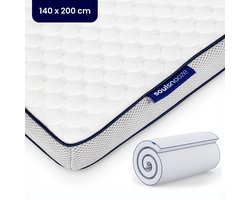 Soulsnooze® - DuoComfort Premium Topper 140x200 cm - Topmatrassen - Topdekmatras - Aanpasbaar Design - 3D Air Mesh - Medium - Traagschuim Topmatras - Memory Foam - Topper Matras Topdek - Wasbare Hoes - Anti Allergie