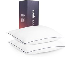 Soulsnooze - Luxe Hotel Kwaliteit Hoofdkussen - Set van 2 stuks Hoofdkussens - 80x80 cm - Aanpasbaar Design Kussen - Hoofdkussen Nekklachten - Anti Allergie Kussens – Wasbaar – Wit – Medium - Voor Rug Zij en Buikslaper – Slaapkussen -Pillow