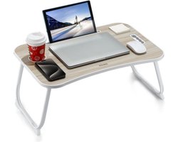 Sounix Bedtafel - Laptoptafel - Inklapbaar - Banktafel - Ontbijttafeltje - Lichtbruin