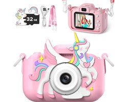 Sounix Digitale Kindercamera - 32GB SD-kaart - 1080P video - Digitale Kindercamera HD 1080p - Fototoestel voor Kinderen - Roze