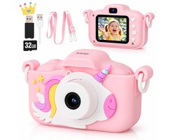 Sounix Digitale Kindercamera HD 1080p - 32GB SD-kaart - Digitale Camera met Selfiecamera - Fototoestel voor Kinderen - Roze