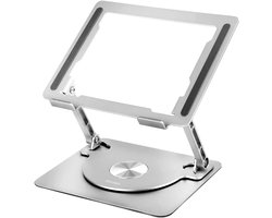 Sounix Laptop standaard Aluminium - 360* Draaibaar - Universeel 10 tot 16 inch - Alle laptops- Ergonomisch - Zilver
