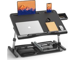 Sounix Laptoptafel - Bedtafel - Banktafel - Laptoptafel verstelbaar - Verstelbaar - Laptopstandaard - Ontbijttafel - Ontbijt op bed - Zwart