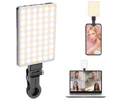 Sounix LED Video Lamp - Studiolampen - 60 LED - Selfie light - Oplaadbare - Smartphone Lamp - Zwart