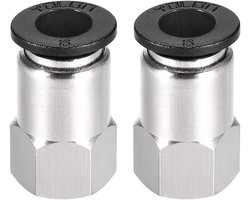 sourcing map 2 stuks buisschroefverbindingen, drukverbinder, 8 mm buis buitendiameter. x 1/8 PT bus rechte pneumatische aansluiting buisschroefverbinding