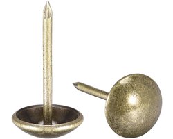 sourcing map Clou Behangspijkers 11 mm diameter 20 mm hoogte punaises inch rond gebronsd voor meubels hoofdeinde bank 200 stuks