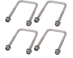 sourcing map M6 schroefdraad 40 mm binnenbreedte 304 roestvrij staal vierkant U-bout zilver 4 stuks