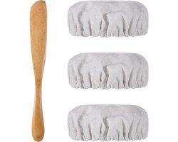 Sourdough Starter Set - Spatula - 3 Stukken - Voedselbedekking - Herbruikbare Tuin Tank - Stofdeksel - Glazen Sourdough voor Bakken van Sourdough Brood - Cling Hoods