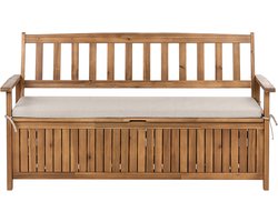 SOVANA - Tuinbank met opbergruimte - Beige - 160 cm - Acaciahout