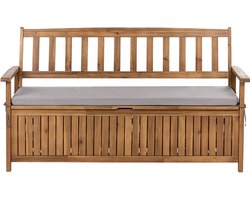 SOVANA - Tuinbank met opbergruimte - Grijs - 160 cm - Acaciahout