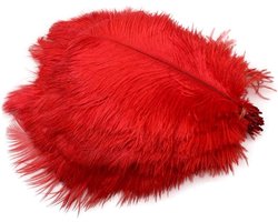 Sowder 50 Pieces Natuurlijke 20-25cm Struisvogelveren voor Huis en Trouwen Decoratie - Feestdecoratie - Rode Veren