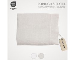 SOWL Kussensloop - Premium Beddengoed - Gewassen Linnen - 45x60 cm - Ivoor (Grijs & Beige)