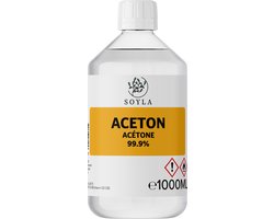 Soyla - Aceton - Acétone - 1 Liter - 99.9% zuiver - Verf verdunner - Nagellak remover