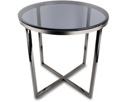 S|P Collection - Bijzettafel 55xH55cm zwart/smoked - Rama