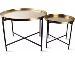 S|P Collection - Bijzettafel geborsteld goud - Patio - set/2