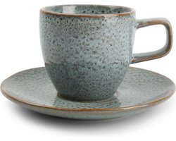 S|P Collection - Kop 20cl en schotel 14,5cm lagoon - Mielo - set/4