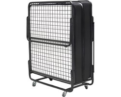 SP® Opklapbed - Tot 150kg - Logeerbed - Vouwbed - Zwart - 200cm x 90cm x 50cm