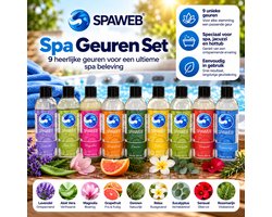 Spa Geuren Set 9 x 250 ml – Complete Spa Aroma Set – Jacuzzi Geur – Hottub Geur – 9 Verschillende Geuren – Spaweb