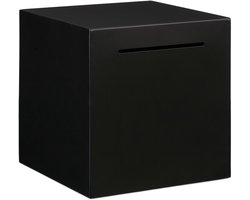 Spaarpot die niet open kan - 15x15x15 cm - rvs - volwassenen - zwart