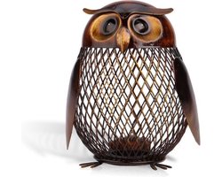 Spaarpot kind jongen - meisje – Volwassenen houten spaarvarken – 15 cm – Uniek - Handgemaakte Uil