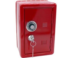 Spaarpot Kist - Schatkistje Geld - Kinderkamer Decoratie - Stevig Metalen Ontwerp - 18x10x12 cm - Rood