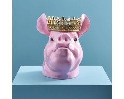 Spaarpot - Spaarvarken Porky met Kroon WERNER VOSS WERN