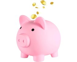 Spaarvarken, Piggy Bank, Geluksvarken Spaarpot voor Kinderen, Munten Spaarpot voor Bruiloften, Kerstmis, Halloween, Verjaardagsgeschenken (Roze，15*12*13.5CM)
