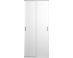 Space kledingkast 176x78x49cm, 2 schuifdeuren wit.