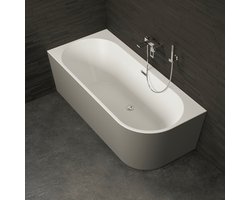 SPALINA - Vrijstaand bad - Capri 160 gauche grise, 160 x76 x58 cm, Grijs
