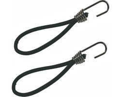 Spanner met spinhaak - spandoekelastiek - Zwart - 20cm - 10 stuks