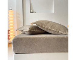 Spannlaken 180x200 cm warm fleece khaki