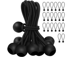 Spanrubber met bal, 2 stuks 15 cm zeilspanners, multifunctioneel spanrubber, rubberen kabelspreider met bal, robuuste rubberen spanner voor campingtent