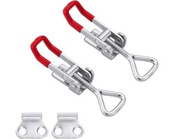 Spansluiting set van 2, verstelbaar met kniehendel, houdkracht 100 kg, afsluitbaar voor kisten, kasten, laden, deuren en ramen.