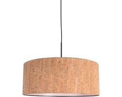 Sparkled Light 4337ZW hanglamp – zwart metalen armatuur met natuurlijke kurken kap, hoogte verstelbaar van 30 tot 145 cm, Steinhauer