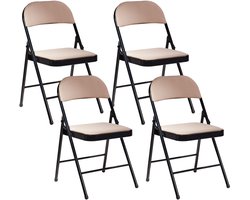 SPARKS - Klapstoel set - Zwart/Beige - Metaal