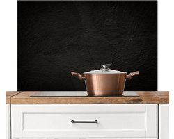 Spatscherm keuken 100x65 cm - Kookplaat achterwand - Zwart beton - Muurbeschermer - Spatwand fornuis - Hoogwaardig aluminium - Wanddecoratie industrieel - Keuken decoratie aanrecht