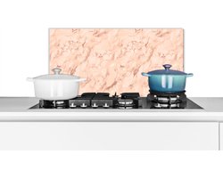 Spatscherm keuken 60x30 cm - Kookplaat achterwand Marmer - Roségold - Patronen - Luxe - Muurbeschermer - Spatwand fornuis - Hoogwaardig aluminium