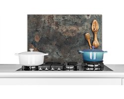 Spatscherm keuken 60x40 cm - Kookplaat achterwand Keukengerei - Koken - Plaat - Muurbeschermer - Spatwand fornuis - Hoogwaardig aluminium