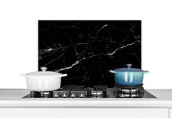 Spatscherm keuken 60x40 cm - Kookplaat achterwand Marmer look - Zwart - Luxe - Muurbeschermer - Spatwand fornuis - Hoogwaardig aluminium - Alternatief voor glazen spatscherm