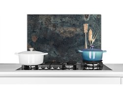 Spatscherm keuken 70x50 cm - Kookplaat achterwand Keukengerei - Keukengereedschap - Vintage - Landelijk - Muurbeschermer - Spatwand fornuis - Hoogwaardig aluminium