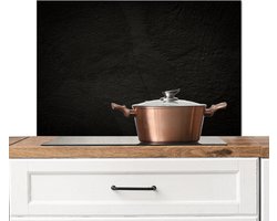 Spatscherm keuken 80x55 cm - Kookplaat achterwand - Zwart beton - Muurbeschermer - Spatwand fornuis - Hoogwaardig aluminium - Wanddecoratie industrieel - Alternatief voor glazen spatscherm - Keuken decoratie aanrecht